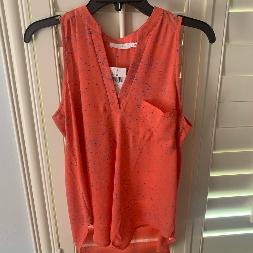 Coral and Blue Tank